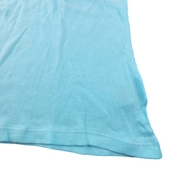 Crochet Top V-Neck Blue Short Sleeve V-Neck 100% Cotton Womens Size S JH1804 - Picture 5 of 6